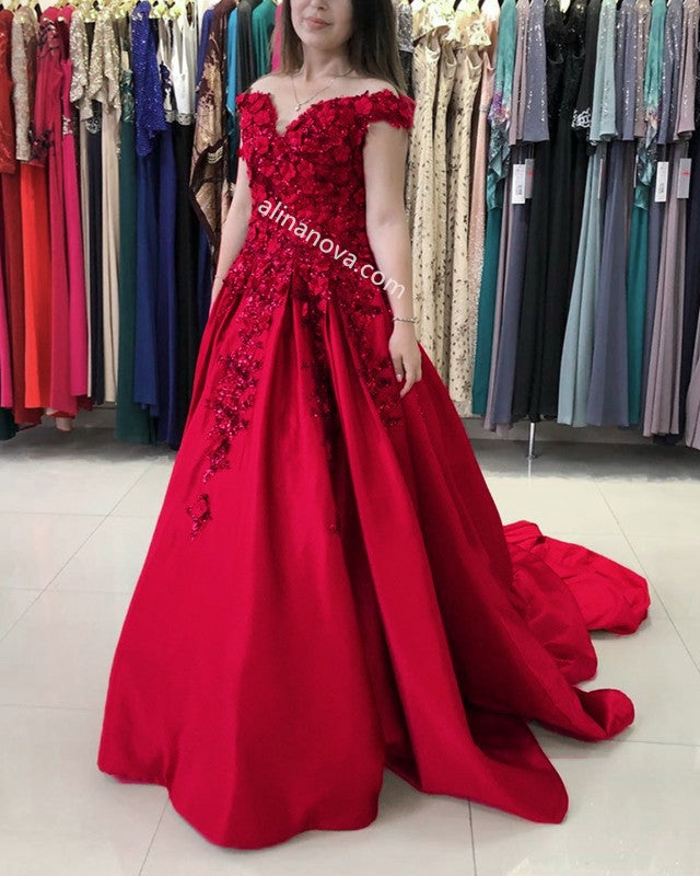 Red Poofy Prom Dresses