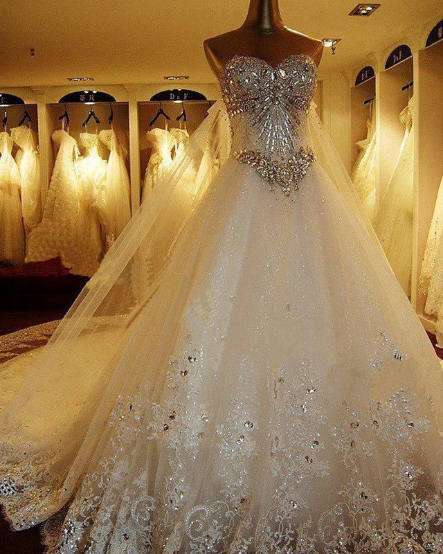 bling corset wedding dresses