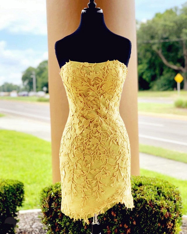 Elegant Sheath Bodycon Homecoming Dresses Lace Embroidery alinanova