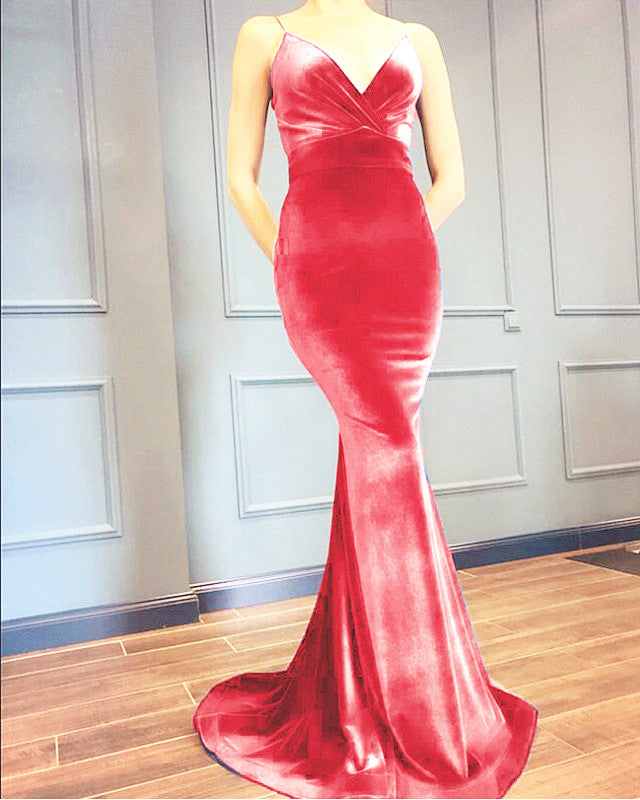 Crimson Velvet Mermaid Dress