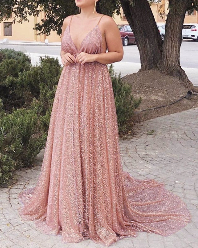 Glitter Tulle Prom Dresses Empire Backless