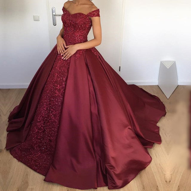 Burgundy gowns cheap for weddings