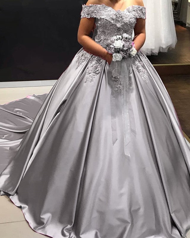 Silver Princess Ball Gown Dresses