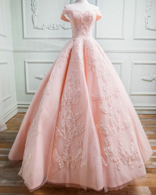 Pink ball gowns for prom best sale