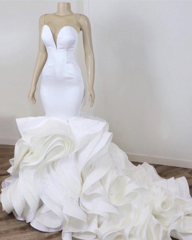 Mermaid Wedding Dress with Ruffles