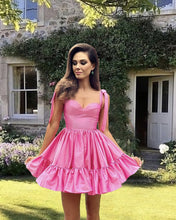 Load image into Gallery viewer, Short Pink Ruffle Prom Dress
