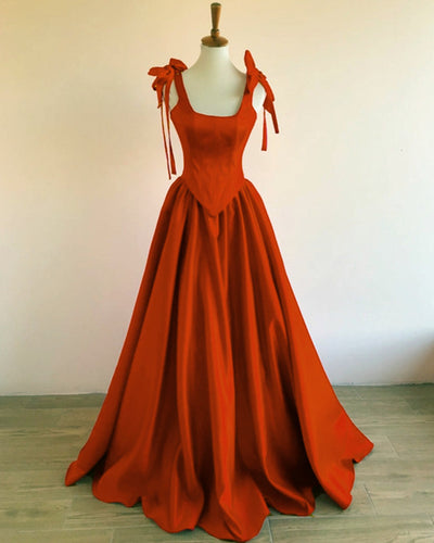 Burnt Orange Prom Ball Gown