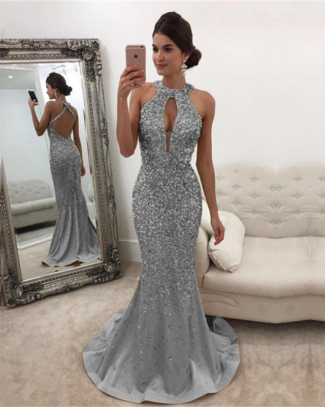 Crystal mermaid prom dress best sale