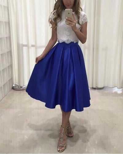 Royal Blue Prom Dresses Tea Length