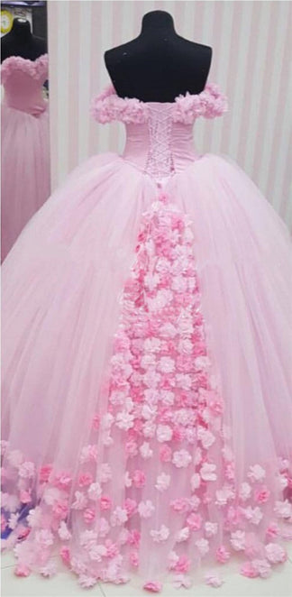 Amazing Pink Tulle Ball Gown Flower Dresses For Wedding Photography