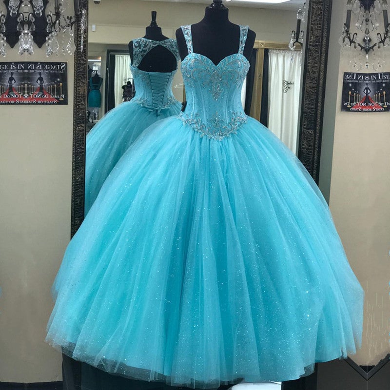Beaded Sweetheart Tulle Ball Gowns Quinceanera Dresses – alinanova