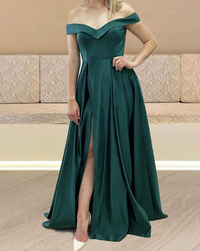 Dark Green Satin Bridesmaid Dresses