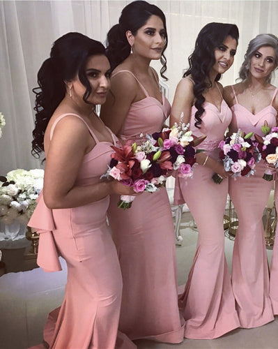 Mermaid Sweetheart Ruffles Back Bridesmaid Dresses-alinanova