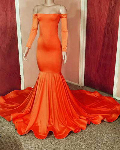 Mermaid Orange Prom Dresses
