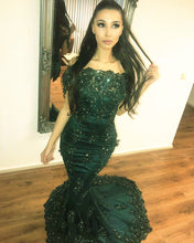 Load image into Gallery viewer, Dark Green Mermaid Prom Dresses 2020
