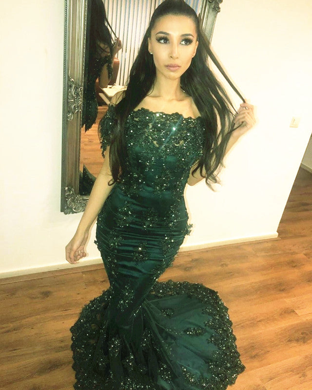 Dark Green Mermaid Prom Dresses 2020