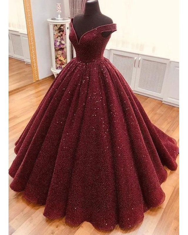 Mexican Quinceanera Dresses Sequin Ball Gown Off The Shoulder alinanova