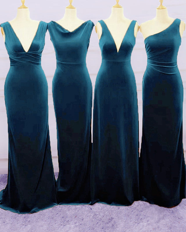 Navy blue winter bridesmaid dresses best sale