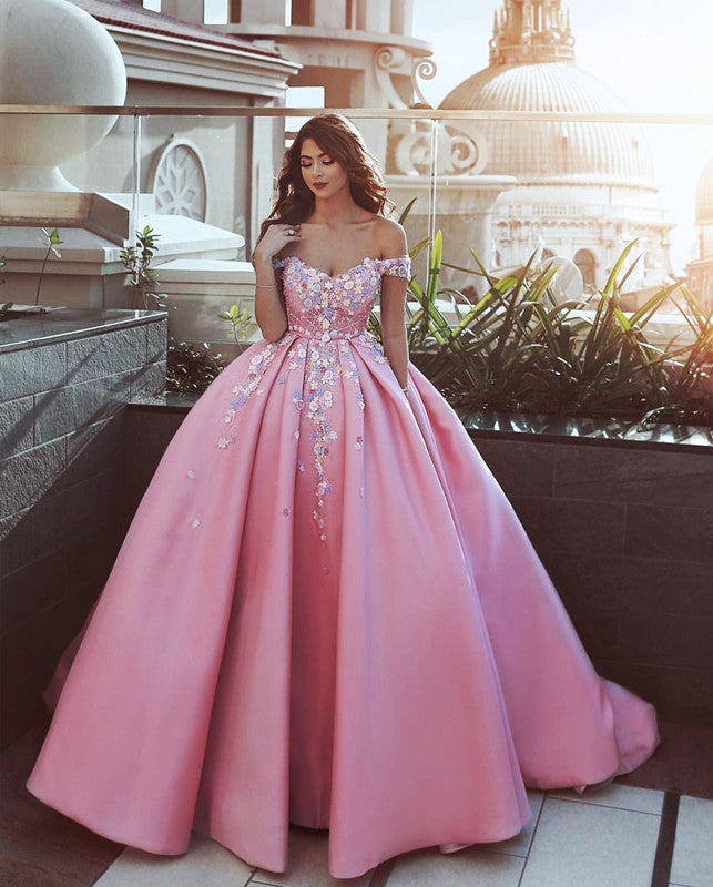 Pink Tulle Satin Prom Dresses Ball Gown – alinanova