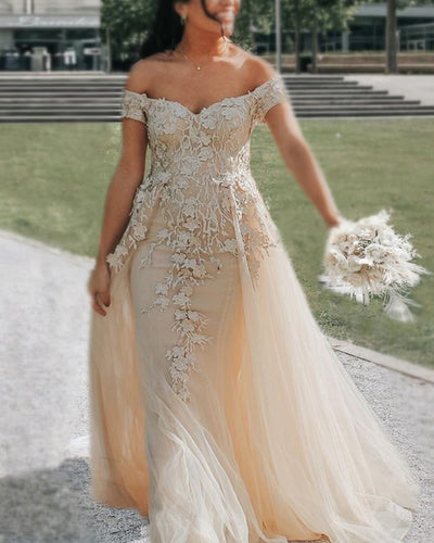 Champagne Mermaid Prom Dresses 2022