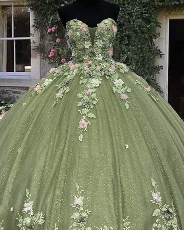 sage 15th birthday dresses with pink floral flowers – alinanova