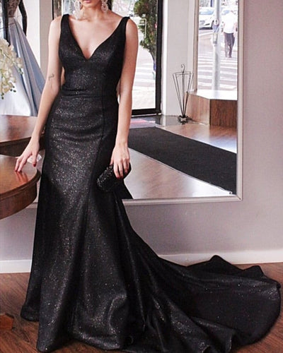 Black Sequin Mermaid Prom Dresses 2020