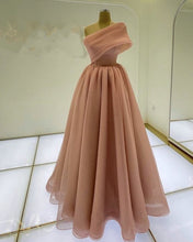 Load image into Gallery viewer, Peach Prom Dresses One Shoulder
