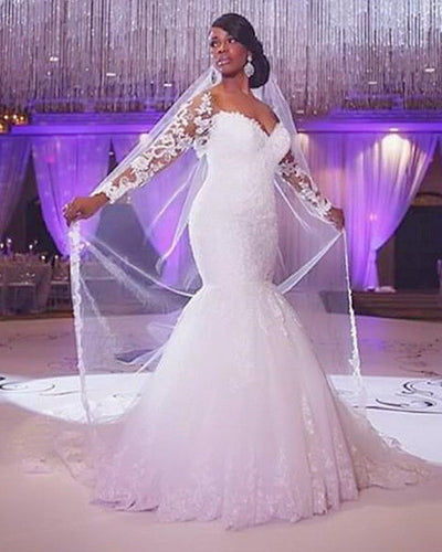 Mermaid Style Wedding Dress  Plus Size Mermaid Wedding Dress – alinanova