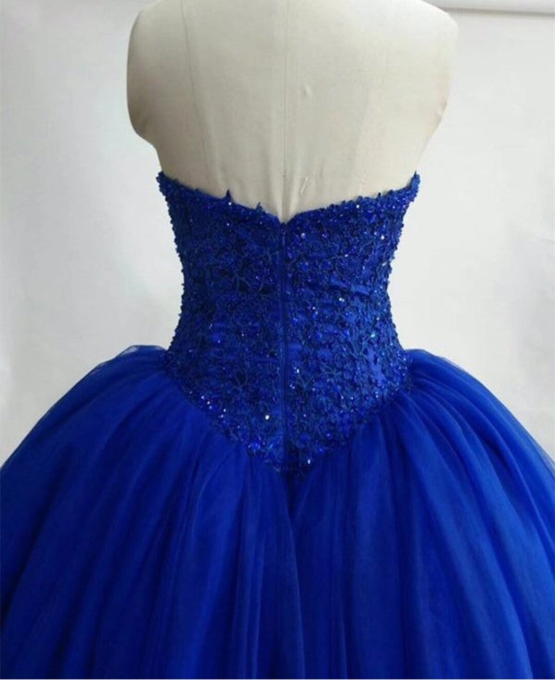 royal blue puffy quinceanera dresses