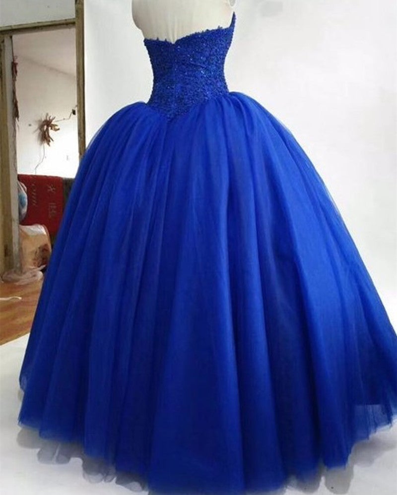 Elegant Lace Appliques Corset Tulle Ball Gown Quinceanera Dresses 2018 ...