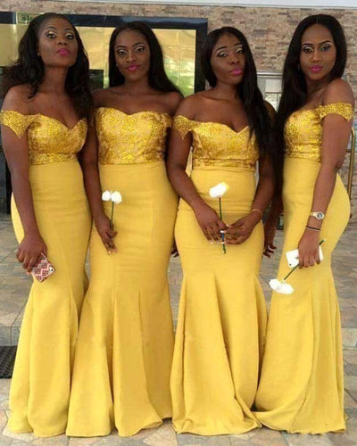 Mustard Yellow Bridesmaid Dresses Mermaid