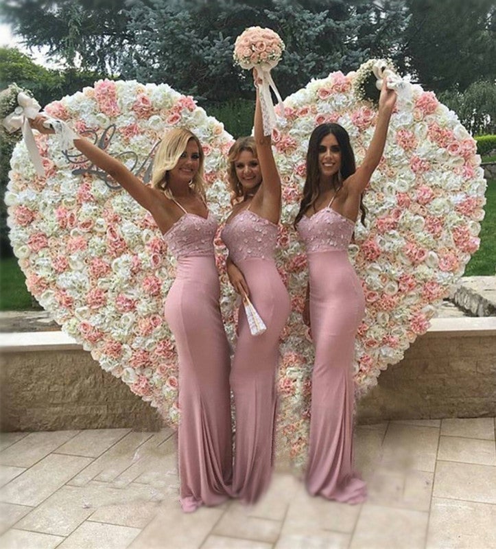 Stylish Lace Flowers Appliques Sweetheart Mermaid Bridesmaid Dresses alinanova