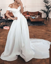 Load image into Gallery viewer, Off Shoulder Wedding Dress White
