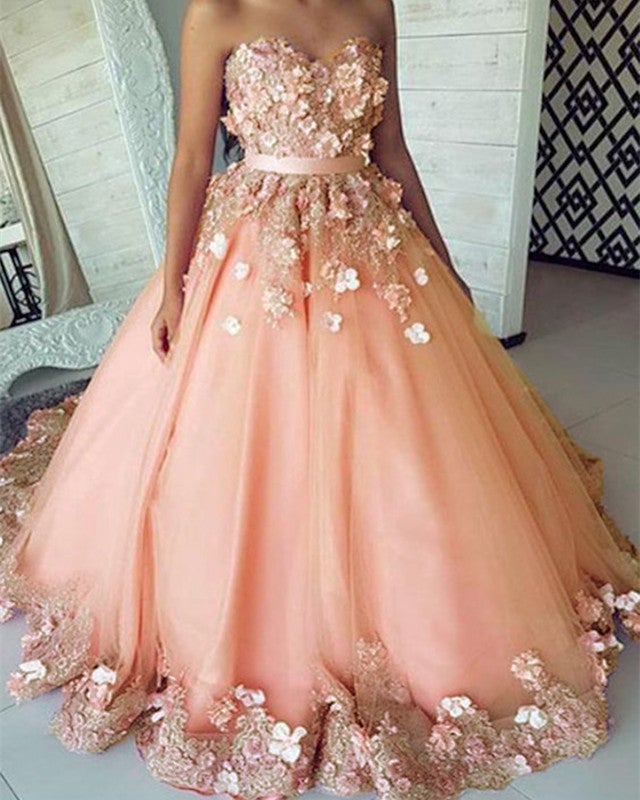 3D Floral Lace Homecoming Dresses Sweetheart Elegant – alinanova