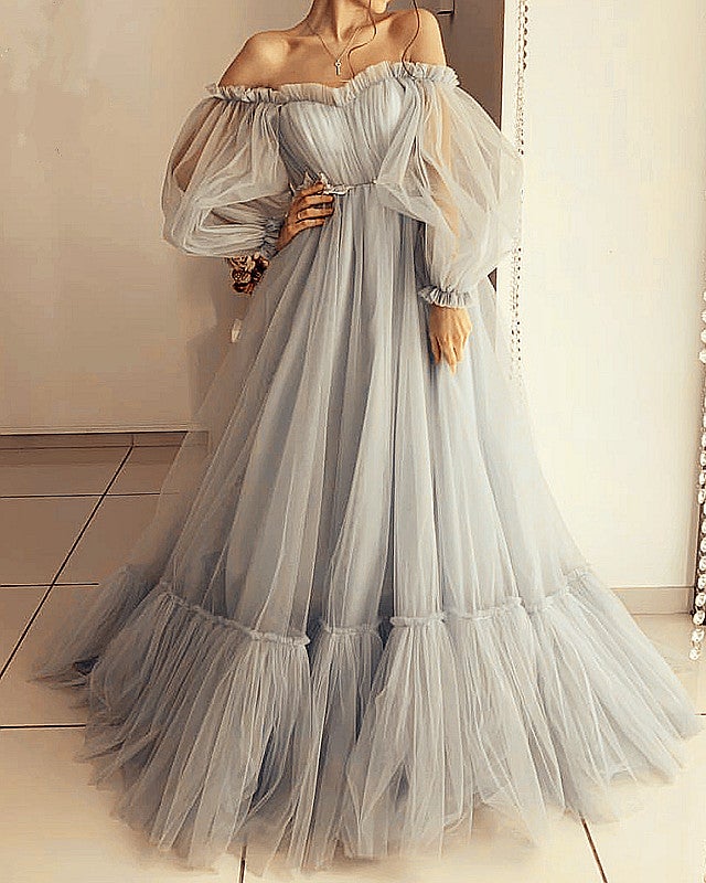 enchanted forest prom theme dress with long sleeve alinanova