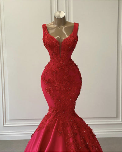 Red Mermaid Prom Dresses