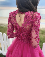 Load image into Gallery viewer, Hot Pink Homecoming Dresses With Sleeves
